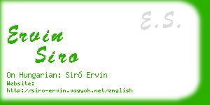 ervin siro business card